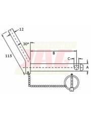 JAG98-0160 Sworzeń z łańcuchem, DŁ. 125mm JAG98-0160
