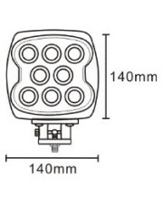 JAG96-0004 Lampa robocza LED, 80W, 10-30V, 8 CREE LEDx10W, SPOT, Kwadratowa JAG JAG96-0004