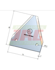 Nożyk kosy  DIN 80 x 3 MWS Germany 50-0080-53-01-0.01