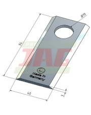 JAG82-0284 Nożyk kosiarki rotacyjnej MWS Germany 5036/01-045/0.03