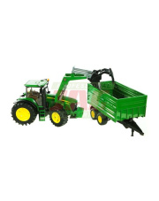 Zabawka traktor JD 7930 z ładowaczem czołowym i z przyczepą TANDEM 1992-03055