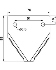 JAG01-0026 Nożyk kosy dolno nacinany Oryginał CLAAS 676234.02