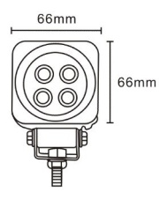JAG96-0017 Lampa robocza LED, 12W, 10-30V, 4 EPISTAR LEDx3W, SPOT, Kwadratowa JAG96-0017