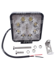 JAG96-0030 Lampa robocza LED, 24W, 10-30V, 8 EPISTAR LEDx3W, FLOOD, Kwadratowa JAG96-0030