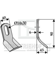 63-SIC-10 Nóż Y 90x40mm INDUSTRIEHOF 63-SIC-10.97