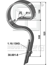 1.0562 Ząb kultywatora prosty 1.0562.97