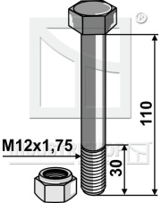 1.30.12110 Śruba z nakrętka samozabezpieczającą - M12 - 8.8 1.30.12110.97