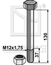 1.30.12130 Śruba z nakrętka mocującą - M12 - 8.8 1.30.12130.97
