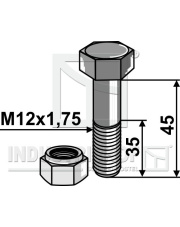 1.30.1245 Śruba z nakrętka mocującą - M12 - 8.8 1.30.1245.97