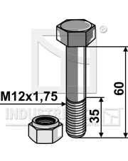1.30.1260 Śruba z nakrętka mocującą - M12 - 8.8 1.30.1260.97