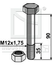 1.30.1290 Śruba z nakrętka mocującą - M12 - 8.8 1.30.1290.97