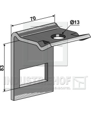 1.303503 Uchwyt zęba 45 x 12 ze sprężyną wzmacniającą 45 x 10 1.303503.97