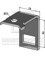 1.303903 Uchwyt zęba 45 x 12 ze sprężyną wzmacniającą 45 x 10 1.303903.97