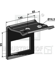 1.HH17-3373 Uchwyt zęba 100x14  ze sprężyną wzmacniającą 100x12 1.HH17-3373.97