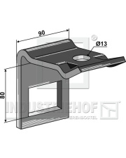 1.HH17-3945 Uchwyt zęba 60 x 12 ze sprężyną wzmacniającą 60 x 10 1.HH17-3945.97
