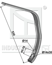 10404-2 Element dolny zęba kultywatora 50 x 22 INDUSTRIEHOF 10404-2.01