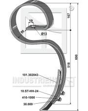 101.300721-1 Ząb sprężynowy duży z redlicą 101.300721-1.97