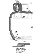 101.304581 Słupica skręcona prawa 101.304581.97