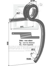 101.304671 Słupica skręcona lewa 101.304671.97