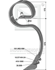101.310721-2 Ząb sprężynowy duży z redlicą 101.310721-2.97