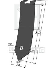 101.IND-733 Osłona grządzieli środkowa 101.IND-733.97