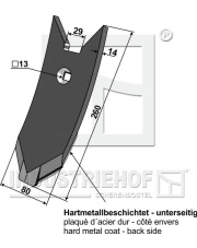 101.IND-766 Dziób redlicy - napawana stopem twardym INDUSTRIEHOF 101.IND-766.97
