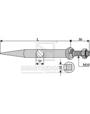 1111043 Ząb brony posiewnej ze stali borowej - o twardości naturalnej 1111043.97