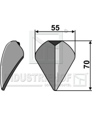 111140 Łyżeczkowy ząb brony polowej ze stali borowej , utwardzony, do przyspawania 111140.97