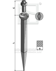 161701-2N Ząb brony polowej ze stali borowej z podsadzeniem owalnym, ułożony w kierunku jazdy 161701-2N.97