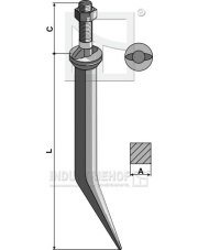 161702-0 Ząb brony polowej ze stali borowej z podsadzeniem owalnym, ułożony poprzecznie do kierunku jazdy 161702-0.97