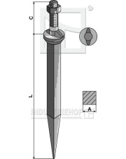 161801-2N Ząb brony polowej ze stali borowej z podsadzeniem owalnym, ułożony w kierunku jazdy 161801-2N.97