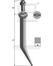 161804-0 Ząb brony polowej ze stali borowej z podsadzeniem owalnym, ułożony poprzecznie do kierunku jazdy 161804-0.97