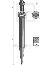 171851-0 Ząb brony polowej ze stali borowej, z podsadzeniem owalnym, ustawiony w poprzek do kierunku jazdy 171851-0.97