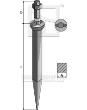 171853-0 Ząb brony polowej ze stali borowej, z podsadzeniem owalnym, ustawiony w poprzek do kierunku jazdy 171853-0.97