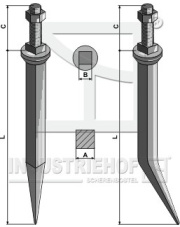 1818082 Ząb brony polowej ze stali borowej z podsadzeniem czterokątnym 1818082.97