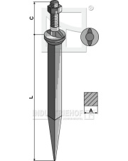 181903A-2N Ząb brony polowej ze stali borowej, z podsadzeniem owalnym, ustawiony w kierunku jazdy 181903A-2N.97