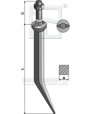 181904-0 Ząb brony polowej ze stali borowej, z podsadzeniem owalnym, ustawiony w poprzek do kierunku jazdy 181904-0.97