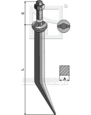 181904A-0 Ząb brony polowej ze stali borowej, z podsadzeniem owalnym, ustawiony w poprzek do kierunku jazdy 181904A-0.97