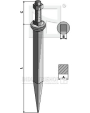1819081A Ząb brony polowej ze stali borowej z podsadzeniem czterokątnym 1819081A.97