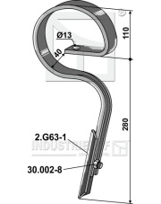 2.G63-B Ząb sprężynowy 2.G63-B.97
