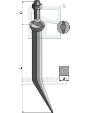 202004-2N Ząb brony polowej ze stali borowej z podsadzeniem owalnym, ułożony w kierunku jazdy 202004-2N.97