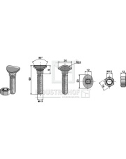 30.010 Śruba kultywatora - M12x60 - 8.8 30.010.97