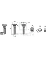 30.010-10 Śruba kultywatora - M12x60 - 10.9 30.010-10.97