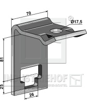 30-101-5653 Uchwyt zęba - 25 x 25 30-101-5653.97