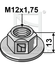 410-1000 Nakrętka sześciokątna zaciskowa, metalowa z kołnierzem, ocynkowana na żółto 410-1000.97