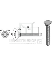 924-POR-3004 Śruba płużna 7/16