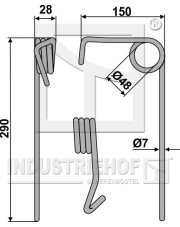 3409200 Sprężyna podbieracza INDUSTRIEHOF 3409200.02