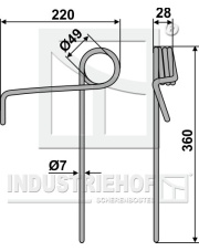 3408200 Sprężyna podbieracza INDUSTRIEHOF 3408200.02