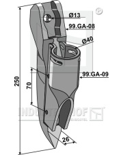 99.GA-10 Redlica siewnika z końcówką metalową + uchwyt INDUSTRIEHOF 99.GA-10.97