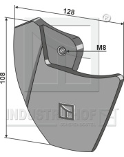 99.GA-15 Redlica siewnika z końcówką metalową - lewy INDUSTRIEHOF 99.GA-15.97